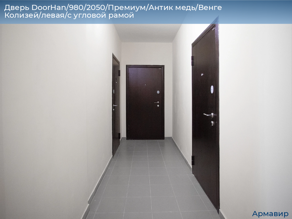 Дверь DoorHan/980/2050/Премиум/Антик медь/Венге Колизей/левая/с угловой рамой, armavir.doorhan.ru