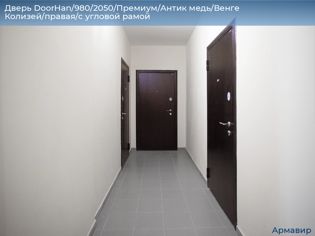 Дверь DoorHan/980/2050/Премиум/Антик медь/Венге Колизей/правая/с угловой рамой, armavir.doorhan.ru