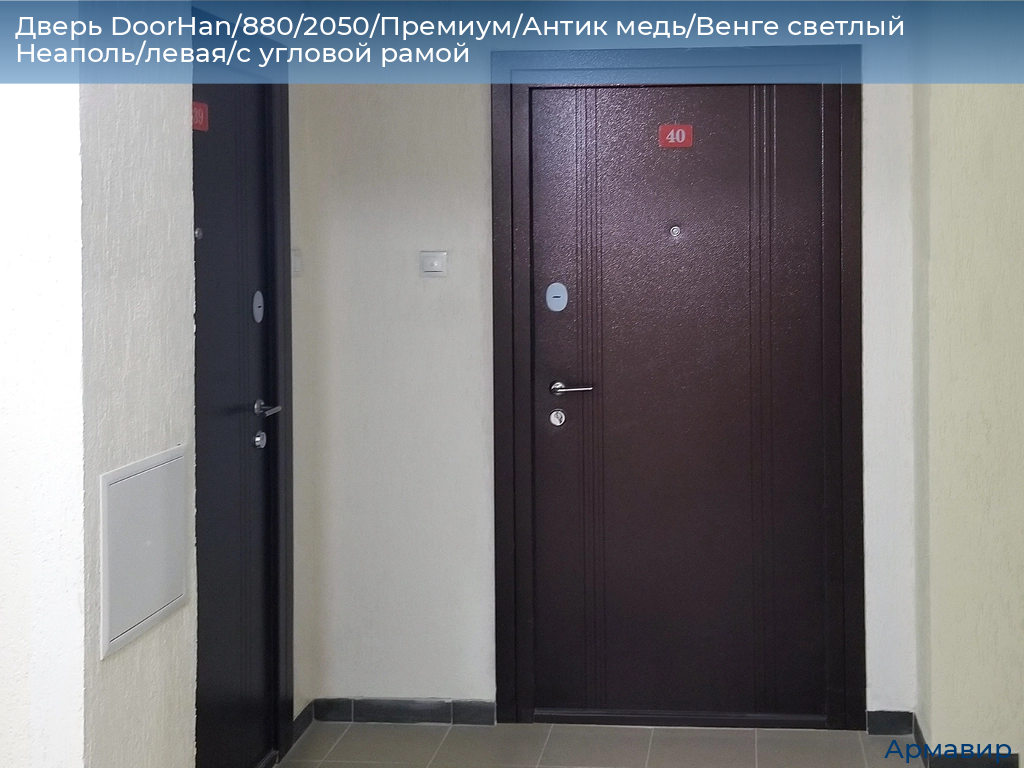 Дверь DoorHan/880/2050/Премиум/Антик медь/Венге светлый Неаполь/левая/с угловой рамой, armavir.doorhan.ru